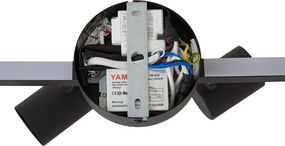 Foco de Teto Moderno Preto 6 Luzes GU10 50mm com Retroiluminação e Interruptor de 3 Posições - Back Up