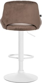 Banco alto Milet em veludo com estrutura branca 85-106 x 47 x 48 cm Castanho