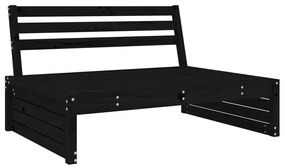 2 pcs conjunto lounge de jardim madeira de pinho maciça preto