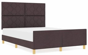 Estrutura de Cama vidaXL Castanho Escuro 140x200 cm em Tecido