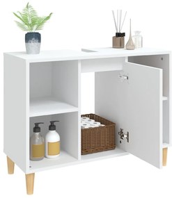 Armário de lavatório 80x33x60 cm derivados de madeira branco