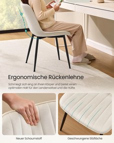 Conjunto de 2 cadeiras de sala de jantar bege cappuccino-Preto