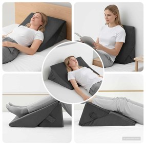 vidaXL Travesseiro em Wedge Outros Cinzeto 55 x 55 x 26 cm