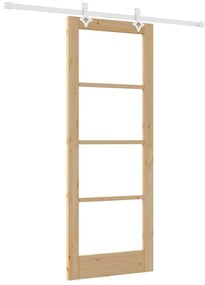 Conjunto de Porta Deslizante vidaXL com Hardware 78x202 cm Madeira Sól