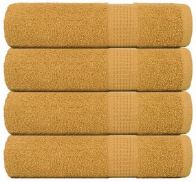 vidaXL Toalhas de banho 4 pcs FROGN 70x140 cm 100% algodão ouro