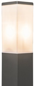 Poste de iluminação exterior moderno cinza escuro com opala 80 cm IP44 - Malios Design,Moderno