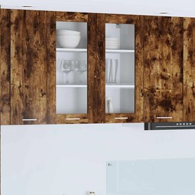 vidaXL Armário suspenso com porta Carvalho Defumado 80 x 31 x 80 cm