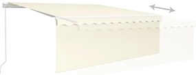 Toldo retrátil manual com estore e luzes LED 4x3 m cor creme