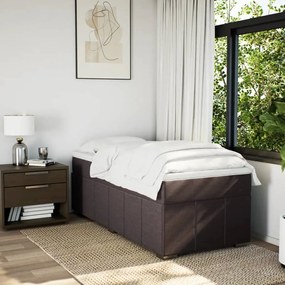 Cama com molas/colchão 80x200 cm tecido castanho-escuro