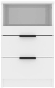 Mesas de cabeceira 2 pcs madeira processada branco brilhante
