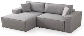 Sofá-Cama de Canto Pırlo – Cinzento Claro – 260x78x170 cm