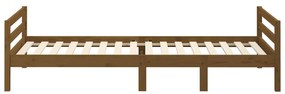 Estrutura de cama 90x200cm madeira de pinho maciça castanho mel