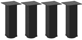 Pés para mesa de centro 4 peças, preto, 30-32 cm, aço