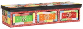 Armário de TV de parede 100x30x24 cm Madeira Sólida de Mangueira Rústi