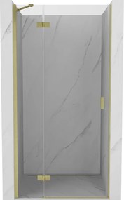 Mexen Mist-H porta de duche de abrir esquerda 105 cm, transparente, dourado escovado - 8A5-105-000-55-00-L