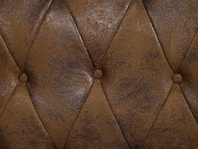 Cama de casal em camurça sintética castanha 180 x 200 cm CAVAILLON Beliani