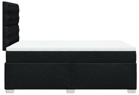 Cama boxspring com colchão 120x190 cm tecido preto
