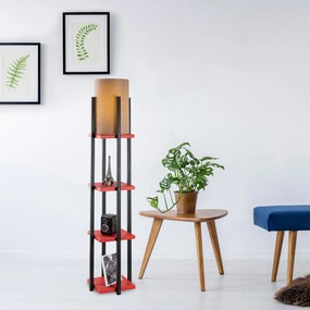 Candeeiro de Pé 7118 – Preto e Vermelho – 25 x 25 x 130 cm