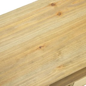 Móvel de TV 120x30x42 cm madeira entalhada castanho