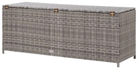 Caixa de arrumação para jardim 120x50x60 cm vime PE cinzento