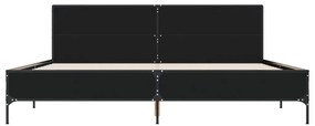 Estrutura de cama 180x200 cm derivados de madeira/metal preto