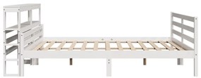 Estrutura de cama c/ cabeceira sem colchão 200x200 cm branco