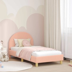vidaXL Estrutura de Cama Infantil com Cabeceira Rosa 80 x 160 cm