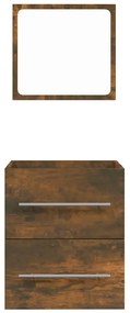 Armário casa de banho c/ espelho 41x38,5x48 cm carvalho fumado
