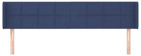 Cabeceira de cama c/ abas tecido 163x16x78/88 cm azul