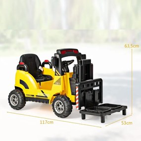 EMPILHADOR ELÉTRICO INFANTIL 12V AMARELO
