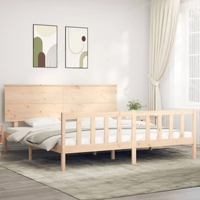 vidaXL Cama sem colchão 200x200 cm madeira de pinho maciça