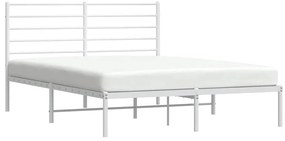 Estrutura de cama com cabeceira 135x190 cm metal branco