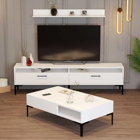 Conjunto de Mobiliário de Sala de Estar Istanbul – Branco – Medidas Va