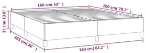 Estrutura de cama 160x200 cm veludo preto