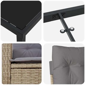Conjunto de Jantar para Jardim da com 5 Peças e Almofadas - Rattan Pol