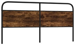 vidaXL Cabeceira de cama 200 cm derivados madeira/aço carvalho fumado
