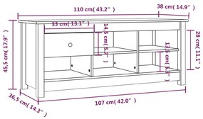 Sapateira Vedras - Com 1 Gaveta e 5 Compartimentos - Cor Preto - 110x3