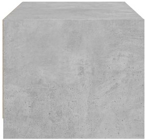 Mesa de centro c/ portas de vidro 68x50x42 cm cinza cimento