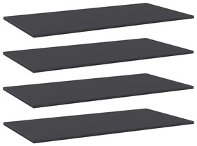 vidaXL Prateleiras para estante 4 pcs 80x30x1,5cm contraplacado cinza