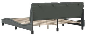 Estrutura de cama sem colchão 180x200 cm tecido cinzento-escuro