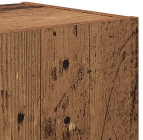 Conjunto de 4 Peças de Armário para TV em Madeira Envelhecida e Madeir