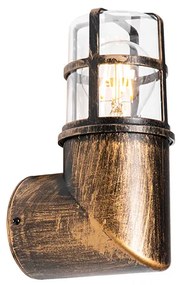 Candeeiro de parede exterior vintage dourado antigo IP54 - Kiki Moderno