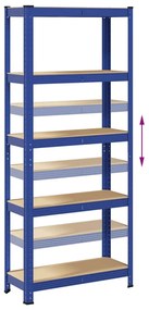 Prateleiras de armazenamento de 5 camadas 2 pcs aço azul