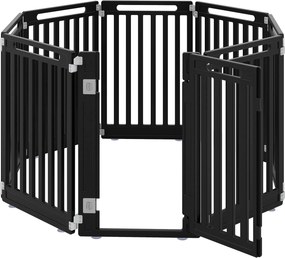Parque Modular para Cães, 53 x 81 cm, Fecho Duplo, Preto