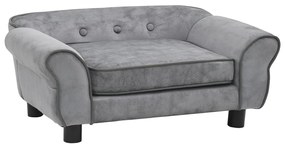vidaXL Sofá para cães 72x45x30 cm pelúcia cinzento