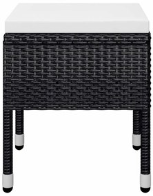 5 pcs conjunto de jantar para jardim preto