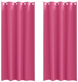 Cortinas 2 pcs Rosa Brilhante 260 x 140 cm Poliéster