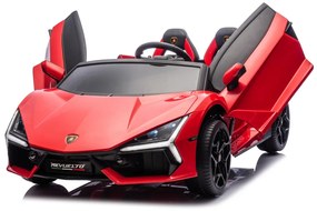 Carro elétrico para Crianças 2 Lugares Lamborghini Revuelto XL 24V 4x4 Rodas Espuma EVA, Assento Couro ecológico Vermelho