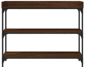 Mesa consola c/ prateleiras 100x30x80 cm carvalho castanho