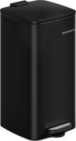Lixeira de cozinha SONGMICS 30L com balde interno, fechamento suave e abertura fixa, tinta preta LTB593B02